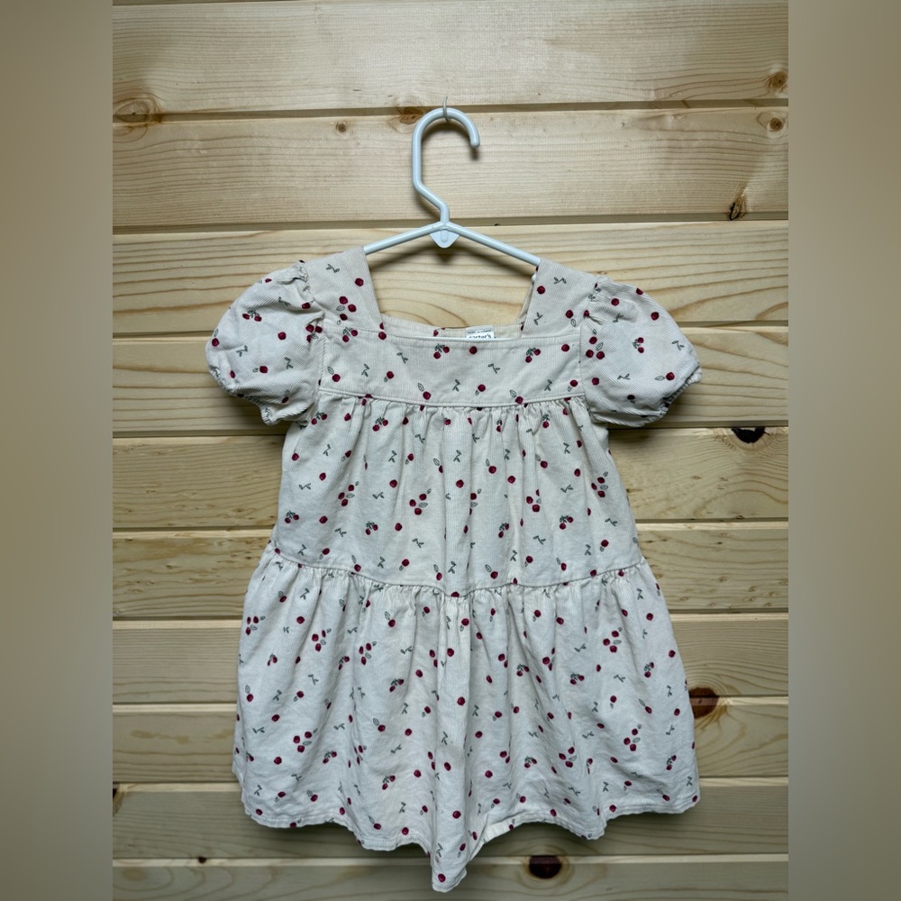 Carter's Cream Dress with Red Cherry Print